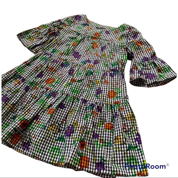NWT Romeo & Juliet Couture black and white gingham and floral minidress / S - Picture 12 of 16